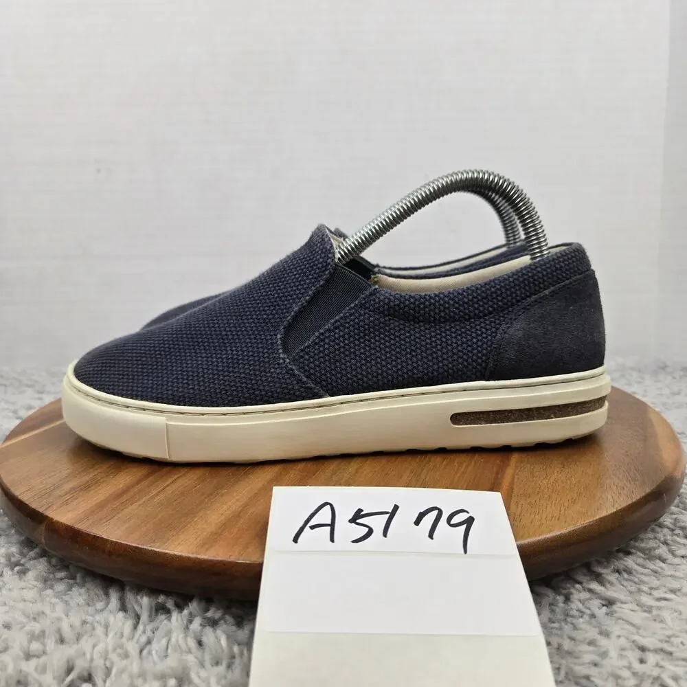 Birkenstock Womens 39 Oswego Midnight Blue Canvas Suede Slip On Daily Sneaker